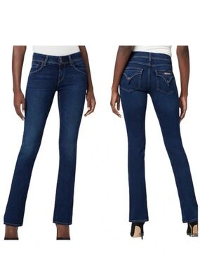 Hudson Jeans Full Length Collin Mid-Rise Bootcut Dark Blue Women's Jeans Size 27
